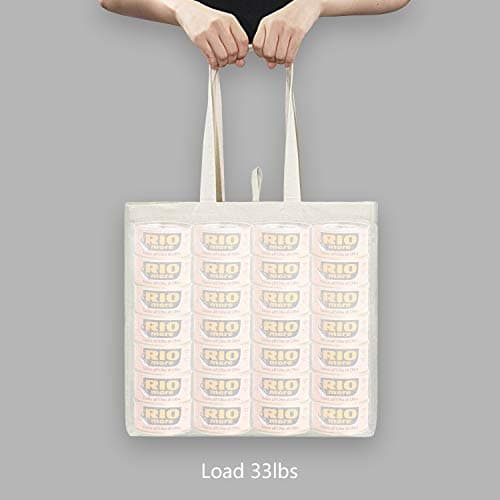 TOPDesign 6 Pack Reusable Grocery Shopping Totes, Foldable Canvas Bags (Pack of 6)