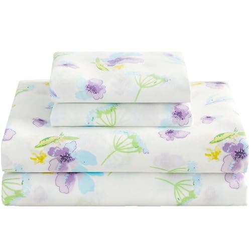 Purple Paisley Butterfly Floral Bed Sheets Set