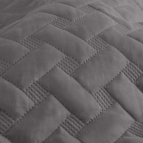 Bedsure Queen Size Basket Weave Quilt - Soft Grey Seasonal Bedding Set