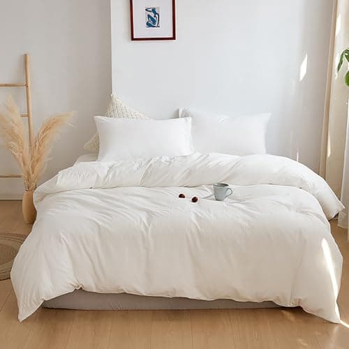 White Pure White Bedding Comforter Set Queen Size Ultra Soft Breathable Solid Blanket for Women Men Adults