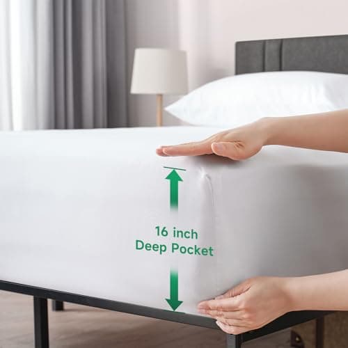 Z-hom Full Size 4-Piece Bed Sheets, Cooling & Breathable, Extra Soft & Wrinkle-Free, Deep Pocket, White