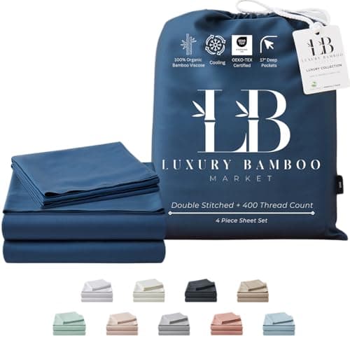 Coastal Green 17" Deep Pocket 100% Bamboo Bed Sheets | Ultra Soft & Cooling