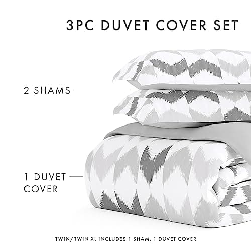 Queen Duvet Cover Set - Hotel-Like Comfort, Exquisite Prints & Solid Colors for Dreamy Bedroom
