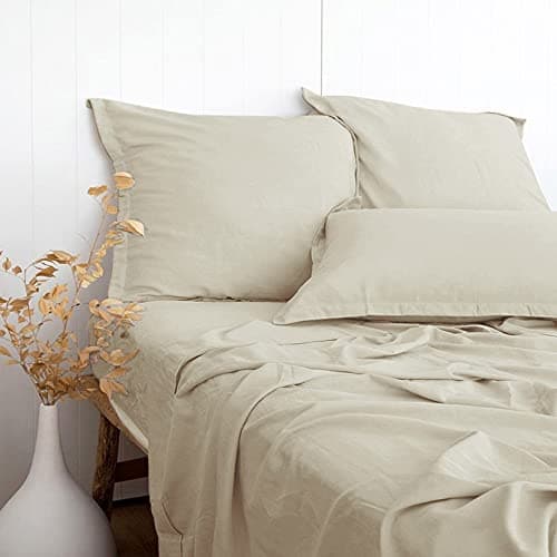 Charcoal Grey Bamboo Rayon & Linen Bed Sheets King Size, Soft & Breathable