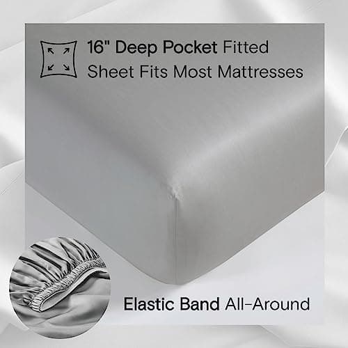 DOZ King Sheet Set, 100% Bamboo Viscose, Organic, Buttery Soft, Cooling, High GSM, Deep Pockets