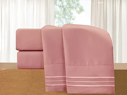 Luxury 1500 Thread Count Microfiber 4-Piece Bed Sheet Set - Queen, White