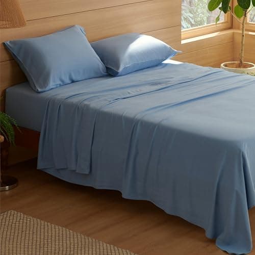 King Size Linen Cotton Sheets Set - 4 Pcs for All Seasons