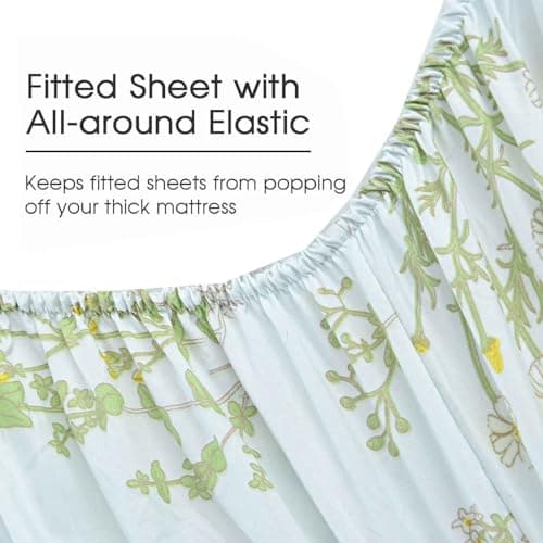 Nanko Floral Bedding Set Full Size 4 Pieces - Soft Microfiber, Aesthetic Chic Farmhouse Decor