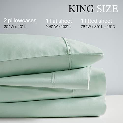 Beautyrest All Season Smart Temperature Sheets, King, Seafoam, 1000 Thread Count