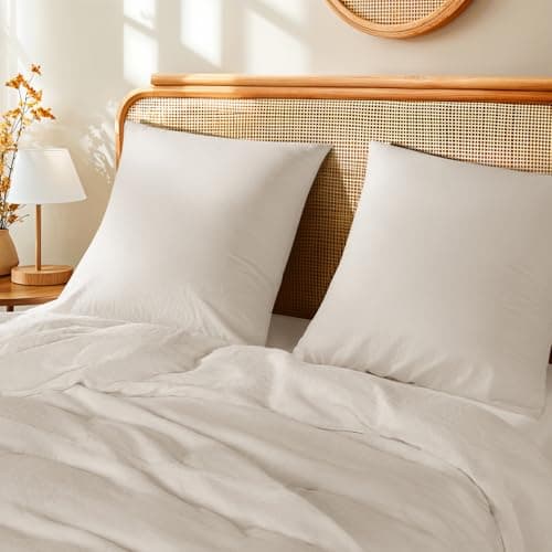LBRO2M France Linen Queen Size Pillowcase Set 20"X30", Soft & Durable (2pcs)