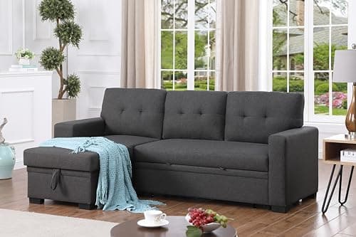 Devion Maison 4-in-1 Convertible L-Shaped Couch with Pull-Out Bed and Storage