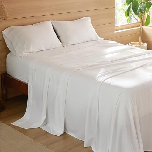 King Size Linen Cotton Sheets Set - 4 Pcs for All Seasons