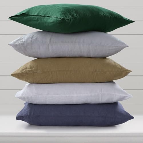 French Linen 2-Piece Bed Pillowcase Set, Earth Oak, Standard - Envelope Closure, European Flax Certified