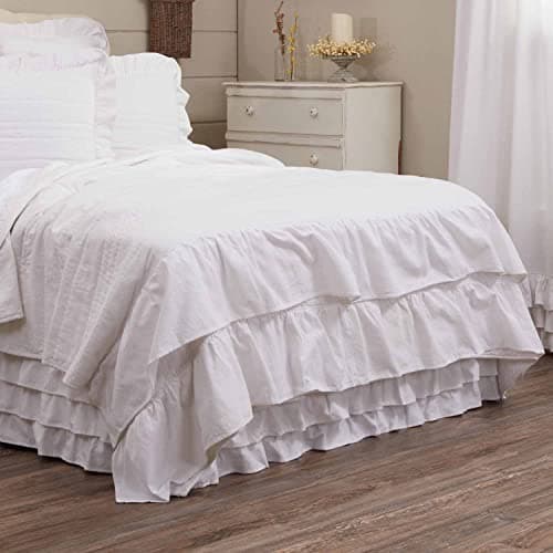 Piper Classics Serenity Crisp White Ruffled Quilt, Extra Large
