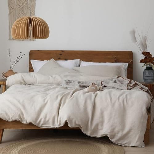 XZ XIFA Queen Size Linen Duvet Cover & Pillowcases Set