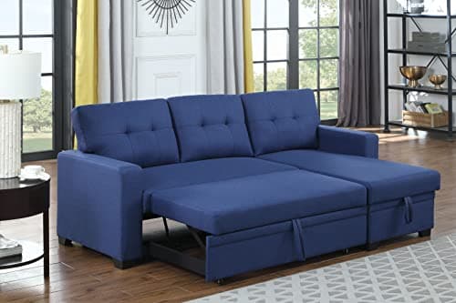 Devion Maison 4-in-1 Convertible L-Shaped Couch with Pull-Out Bed and Storage