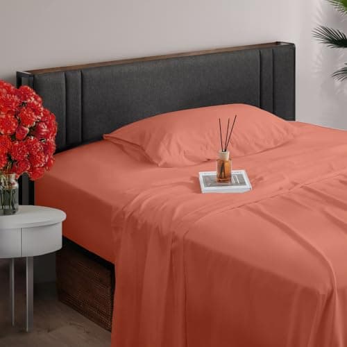 Z-hom Full Size 4-Piece Bed Sheets, Cooling & Breathable, Extra Soft & Wrinkle-Free, Deep Pocket, White