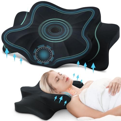 DONAMA Ergonomic Neck Pillow with Contour Memory Foam for Side, Back, and Stomach Sleepers