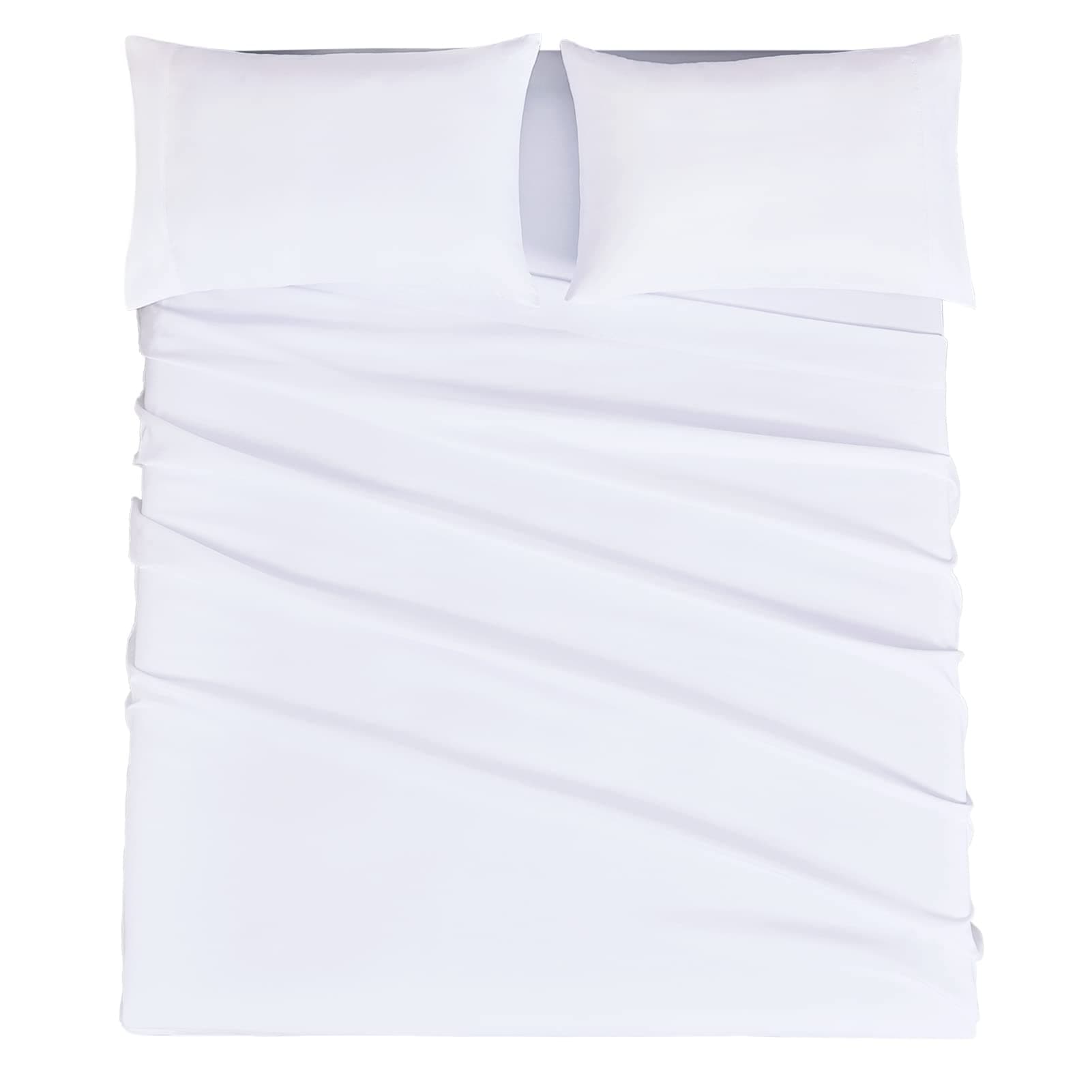 Hotel Luxury 1800 Thread Count Full Size Sheet Set - White 16 Inch Deep Pockets