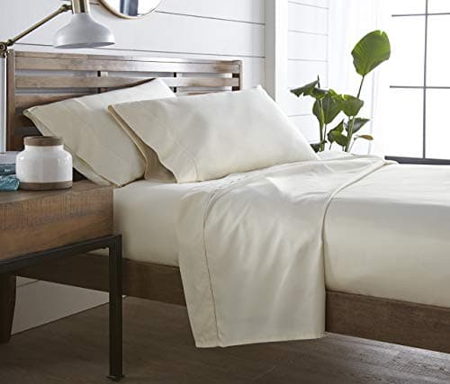 Soft 100% Natural Cotton 550-TC Full Size Sheets (Stripe, Light Blue)