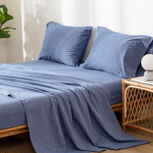 Washed Cotton Linen Like Breathable Bedding Sheet Set