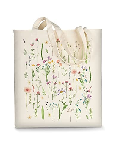 AUSVKAI Women's Aesthetic Canvas Tote Bag for Shopping Beach