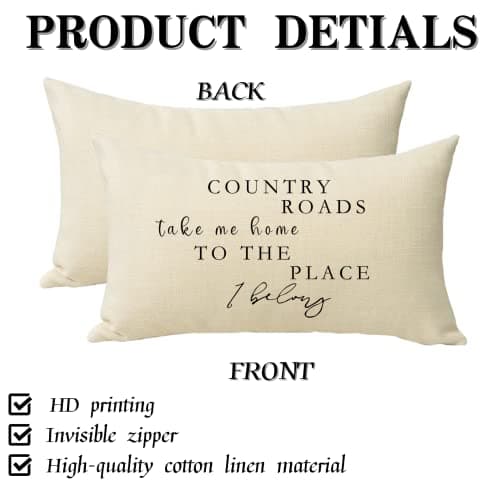 Rustic Christmas Quote Lumbar Pillow Cover 12x20 Farmhouse Decor