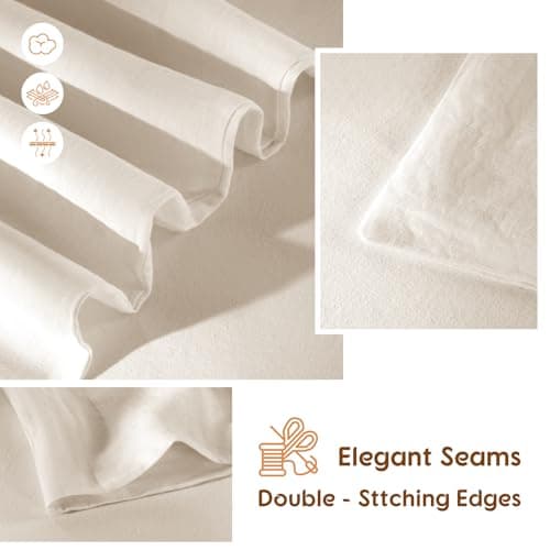 LBRO2M France Linen Queen Size Pillowcase Set 20"X30", Soft & Durable (2pcs)