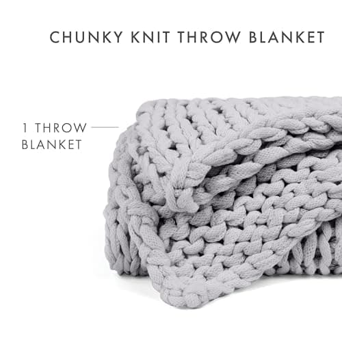 Chunky Knit Throw Blanket - Hypoallergenic - Cozy Home Accent