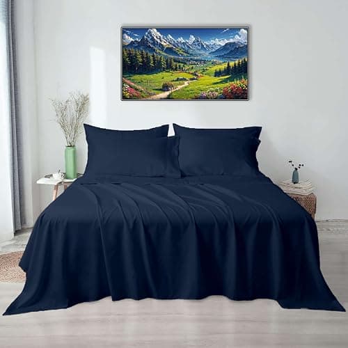 Queen Size 100% Egyptian Cotton Sheet Set - Deep Pockets - Royal Blue