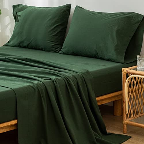 Washed Cotton Linen Like Breathable Bedding Sheet Set