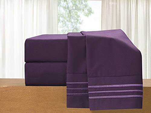 Luxury 1500 Thread Count Microfiber 4-Piece Bed Sheet Set - Queen, White
