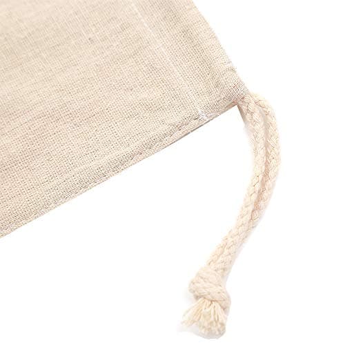 14x17.5 Inch Cotton/Linen Muslin Produce Bags with Drawstring, 6-Pack