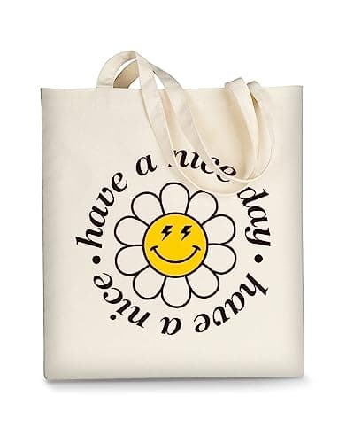 AUSVKAI Women's Aesthetic Canvas Tote Bag for Shopping Beach