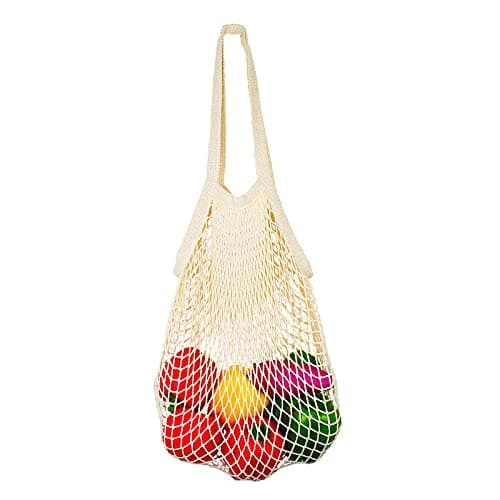 2-Pack Premium Beige Mesh Grocery & Produce Bags (Reusable, Durable, Washable)