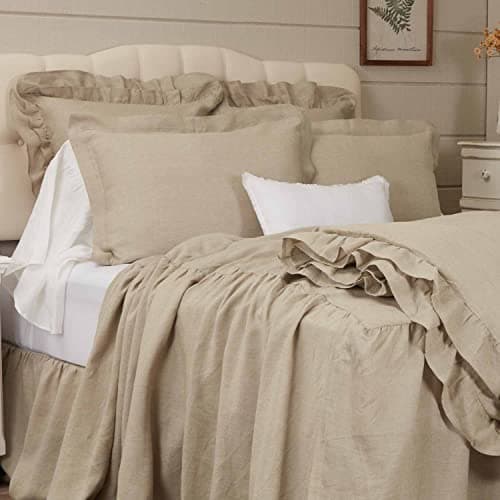 Provincial Linen White Standard Size Pillow Case, Set of 2 Pillowcases, 100% Linen Bedding