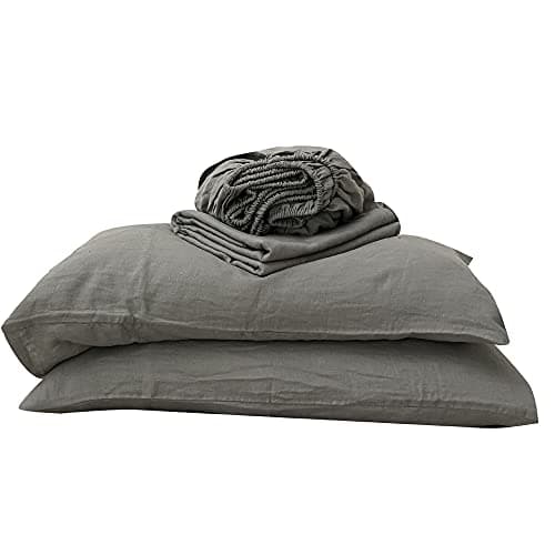 Simple&Opulence 100% Linen 4pcs Deep Pocket Sheet Set - California King