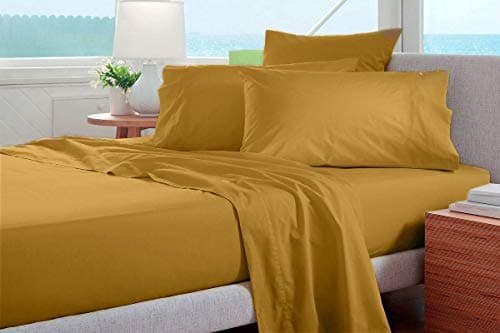 Authentic 1500 Thread Count Egyptian Cotton 4-PC Sheet Set (Queen, Beige Stripe)