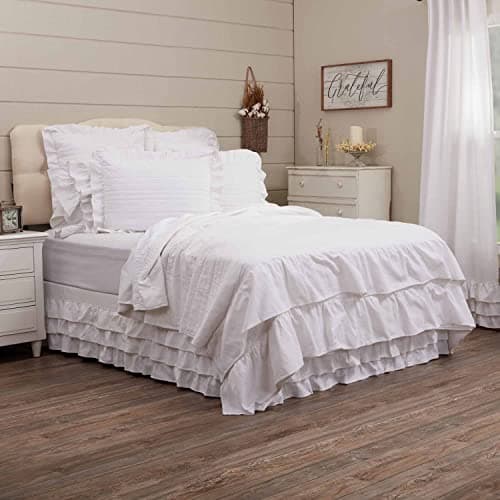 Piper Classics Serenity Crisp White Ruffled Quilt, Extra Large