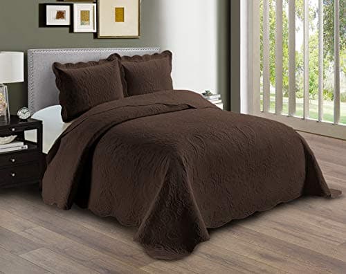 Oversized Beige Linen Plus Embossed Coverlet Bedspread Full/Queen New #Dana