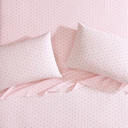 Laura Ashley Full Sheets, Cotton Percale Pink Bedding Set