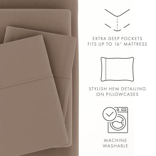 Essential Ultra Soft Linen Sheet Set 4-Piece Microfiber Bedding