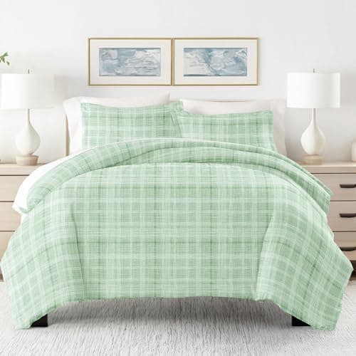 Linen Market Queen Duvet Cover & Shams (Forest) - Hotel-Quality Softness & Exquisite Prints