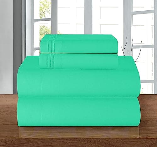 Luxury 1500 Thread Count Queen Sheet Set, Wrinkle Resistant, Turquoise