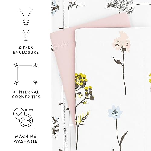 Soft Pink Linen Twin Duvet Cover Set - Hotel-Like Comfort and Exquisite Prints
