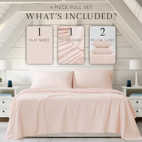 Blush Luxury Linen Cotton Full Sheet Set