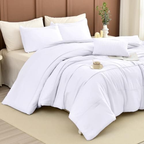 Queen Comforter Set, Pinch Pleat Linen Like Textile, Ultra Soft