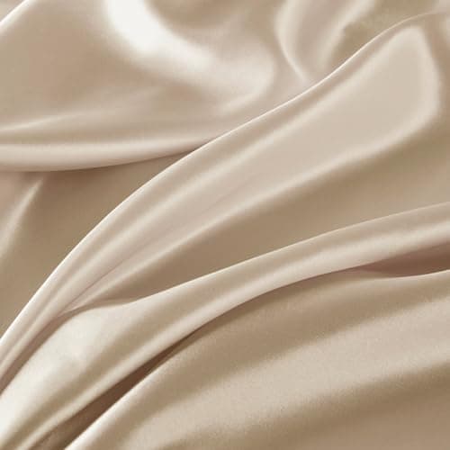 Madison Park Essentials Full Black Satin Sheet Set - Luxury, Elastic Fit up to 16" Mattresses