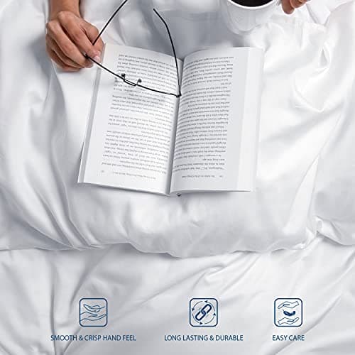 100% Cotton King White Solid Sheet Set | Soft 400 TC Sateen Weave | Oeko Tex Certified | Luxury Bedding