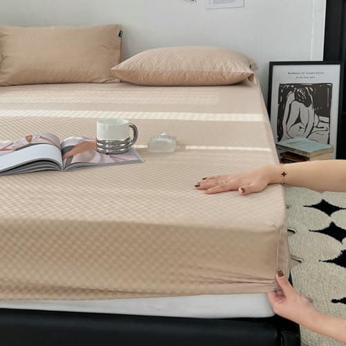 Light Green Thin Stripe 59"x79" Long Staple Cotton Queen 3 Piece Sheet Set